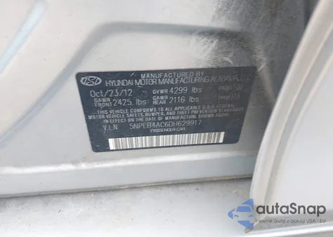 2013 Hyundai Sonata Gls из США, поврежденный, VIN 5NPEB4AC6DH629917